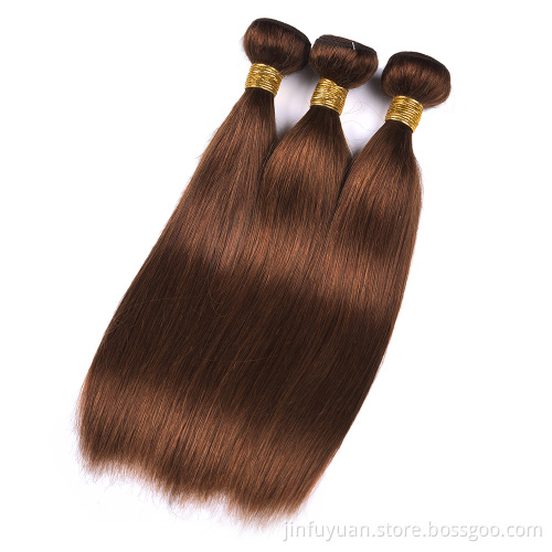 Shipping Now Wholesale Straight 4# honey brown Raw Indian Hair, Human hair Steam Processed Virgin Hair